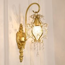 法式水晶壁灯客厅床头镜前灯现代走廊过道灯卧室创意欧式美式灯具