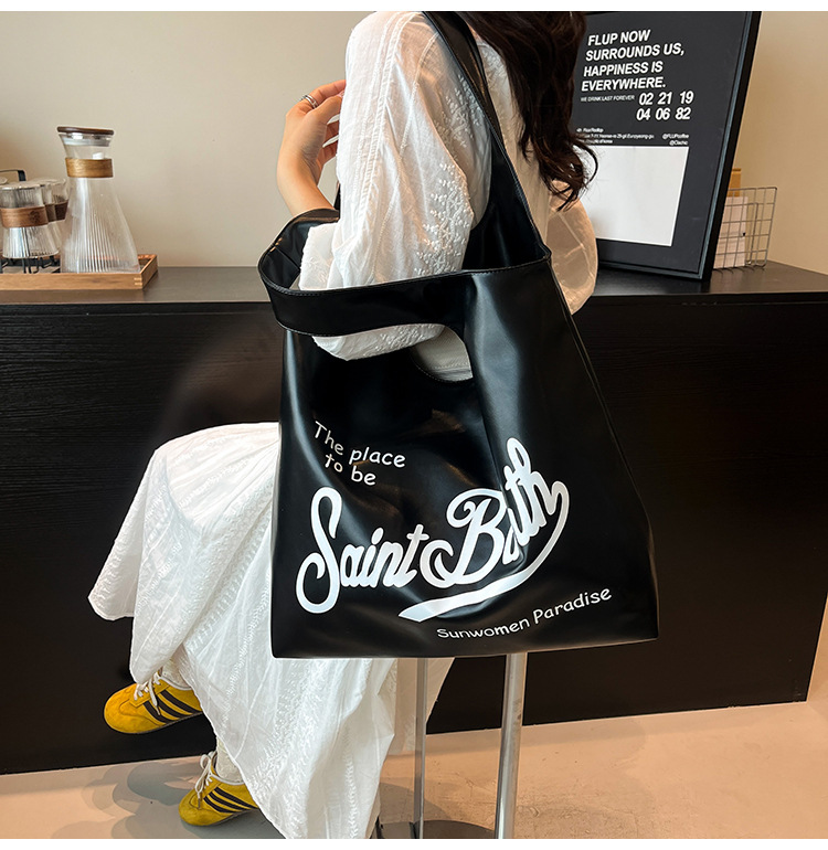 Large-capacity single-shoulder bag for women, 2025 new style, fashionable, casual and versatile tote bag, letter niche design handbag undefined