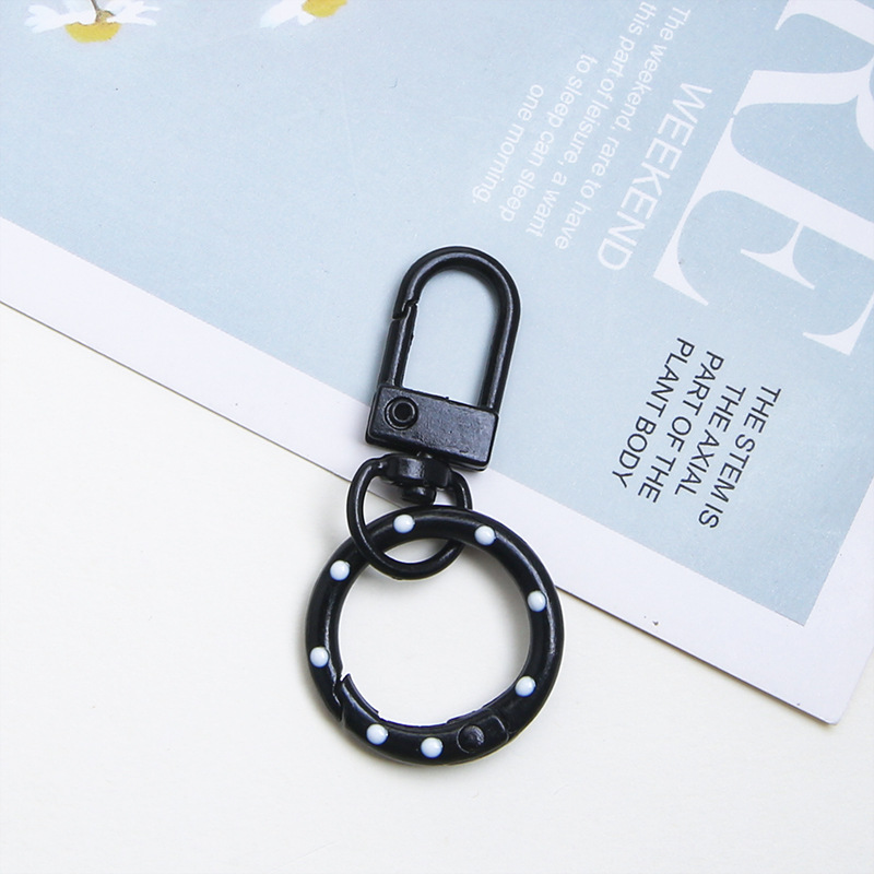 [Black] Door buckle + polka dot spring buckle