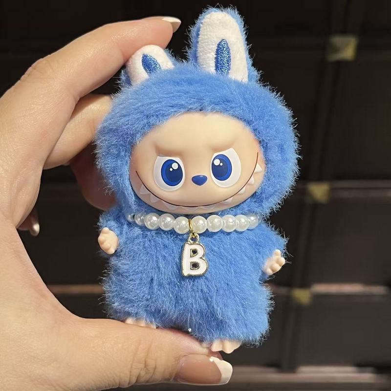 mini版labubu4代珍珠项链迷你拉布布挂件26个字母吊坠配件娃衣|undefined