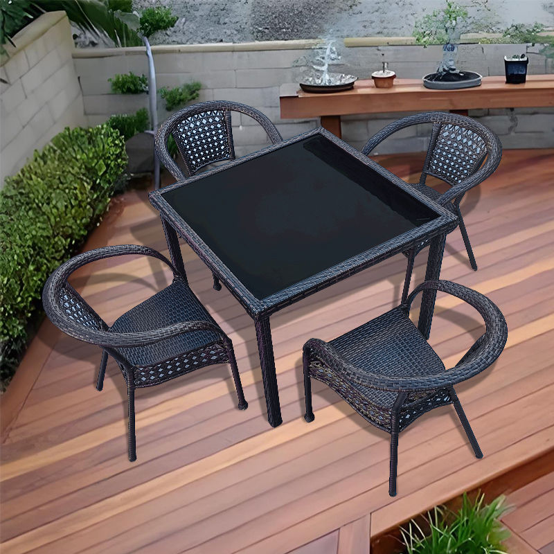 의자 4개 + 직각 사각 테이블 90개(쿠션 포함)