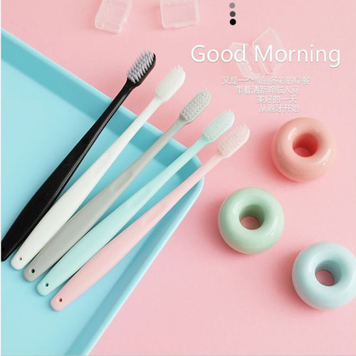 Japanese style macaron toothbrush antibacterial soft bristles household adult men's and women's combination pack 10 home toothbrushes family pack