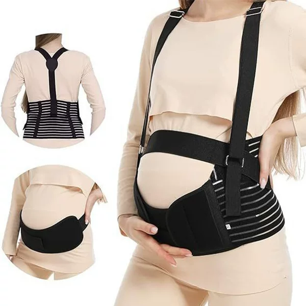 Cross-Border Best-Selling Three-Piece Set of Belly Support Belts with Straps to Support the Waist, Belly Support Belts for Pregnant Women in the Second and Third Trimesters of Pregnancy