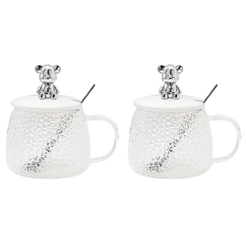 [Selección de calidad y precio] Vaso de vidrio con estampado de martillo de oso 220ML