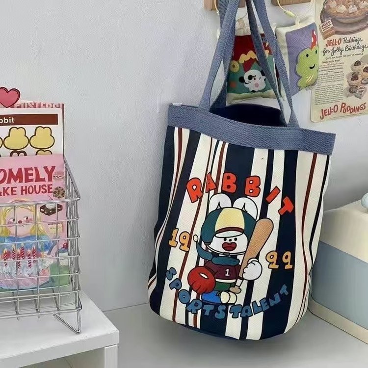 新しいバッグイラスト漫画キャンバスバッグレディースバケットバッグプリントハンドバッグ子供の誕生日プレゼント女性用バッグ|undefined