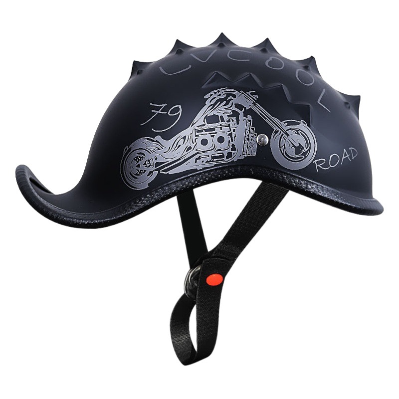Casco de motocicleta retro medio casco hombres y mujeres Harley Scoop casco motocicleta deforma casco batería eléctrica casco primavera y verano