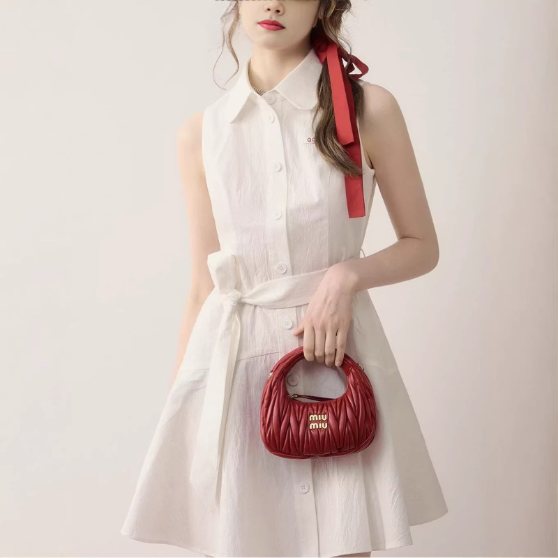 Qdqd First Love White Shirt Dress, Spring and Summer Inner Wear, Elegant Waist-Cinching Short Skirt, Sweet Sleeveless Shirt Dress Qdqd First Love White Shirt Dress, Spring and Summer Inner Wear, Elegant Waist-Cinching Short Skirt, Sweet Sleeveless Shirt Dress