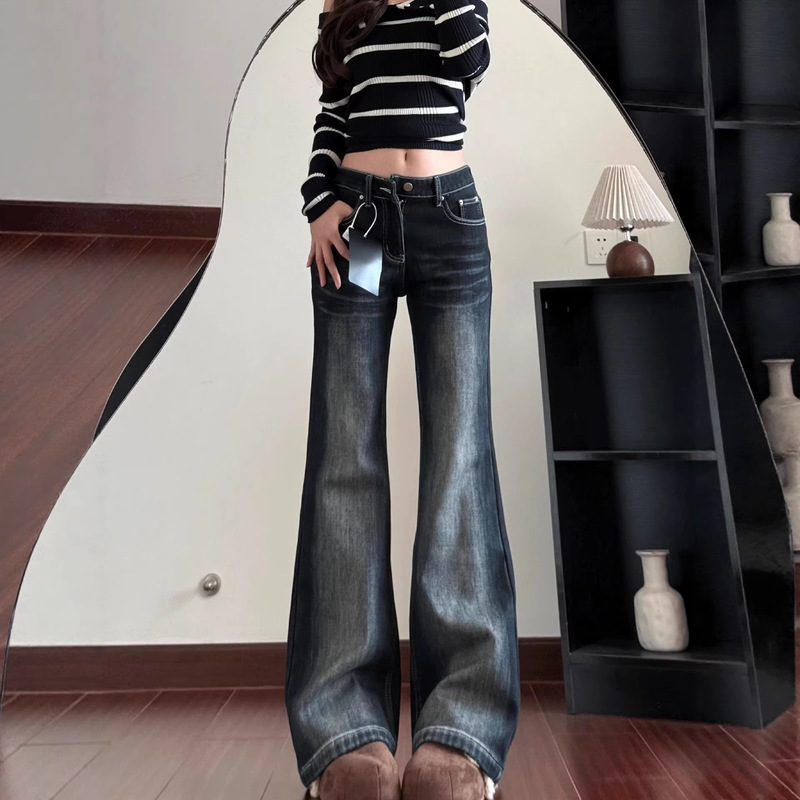 American Retro Flared Jeans 2026 New Style, Non-Tight Flared Pants for Women, Petite Size, Slimming Bell-Bottom Pants