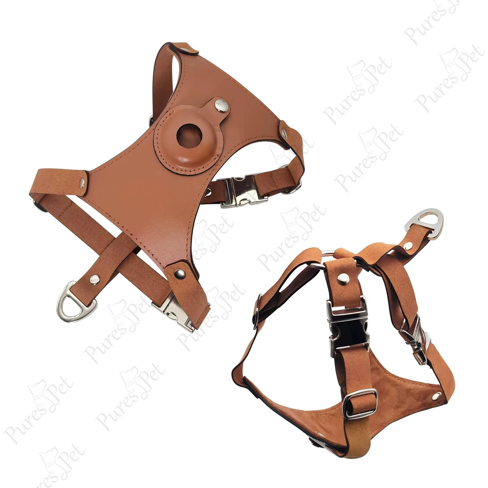 Противоротный AirTag кожаный ремень для домашних животных