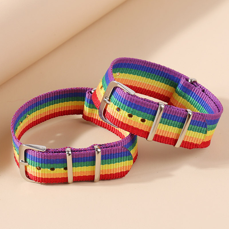 Korean Rainbow-colored Woven Couple Bracelet display picture 2