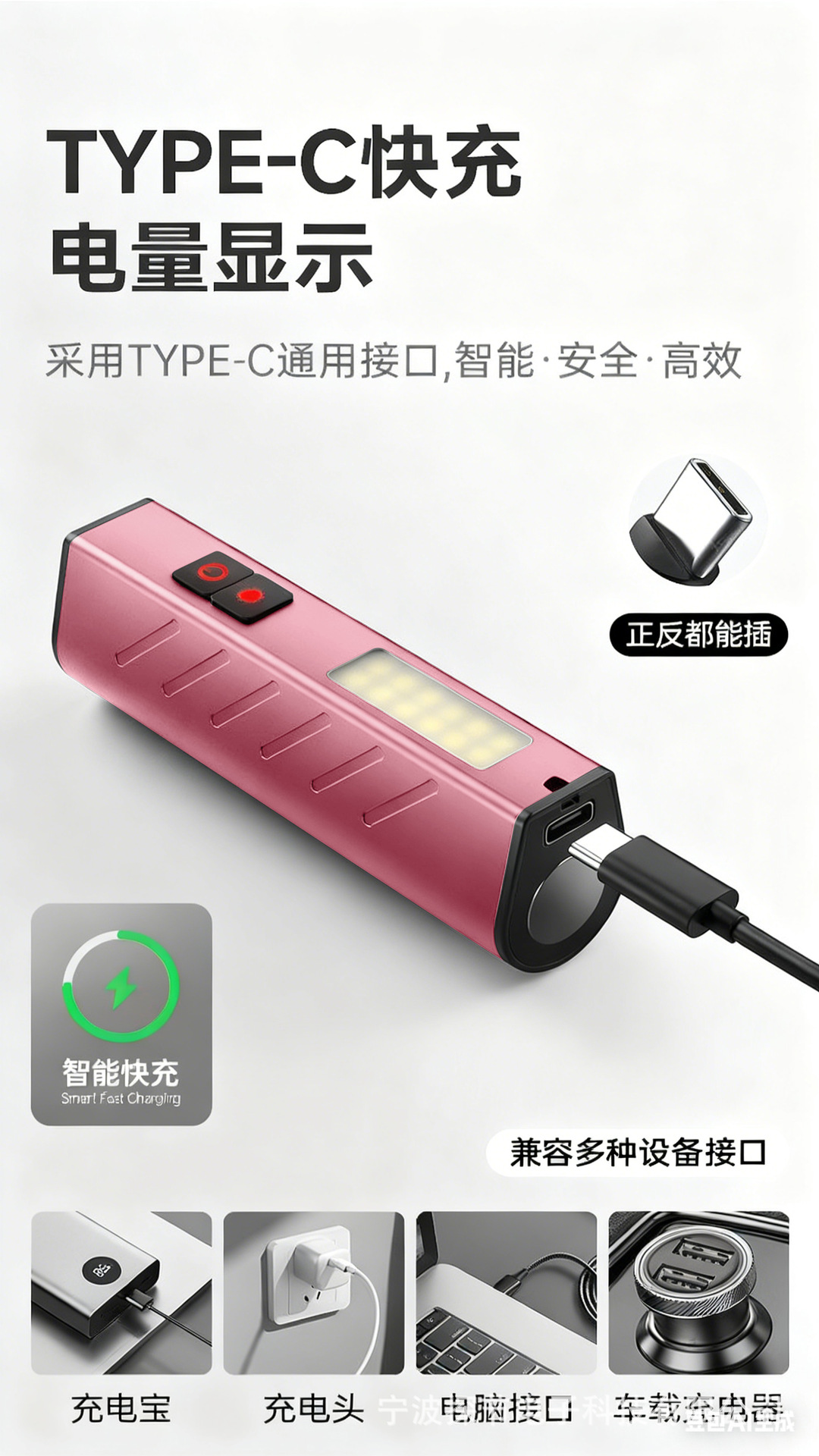 Fire Detection Led Strong Light Flashlight, Ultra-Bright, Long-Lasting, Magnetic, Household Use, Cob with Side Light, Portable, Long-Range Infrared