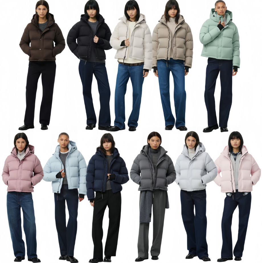 Aritzia tna Puff Ruby's same style, very warm goose down Little Puff down jacket for winter.