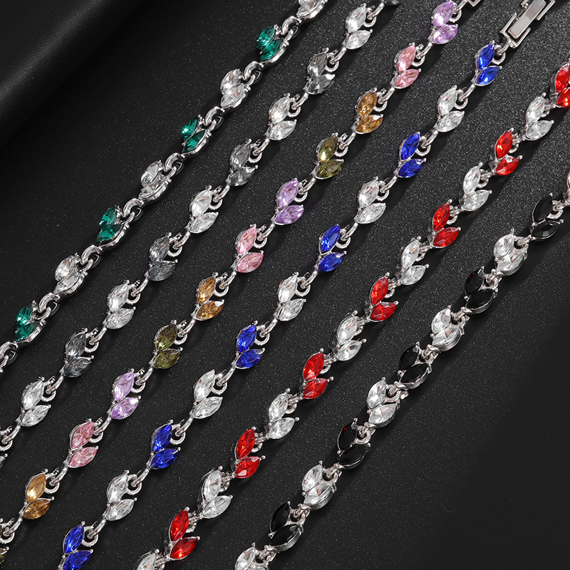 Damen Armband Aus Zirkon Und Legierung Mit Blatt Design_voghion.com