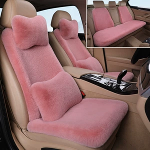 Plush Rabbit Fur Thickened Warm Small Waist Rear Universal Short Wool Plush Seat Cushion Cover Winter Car Cushion