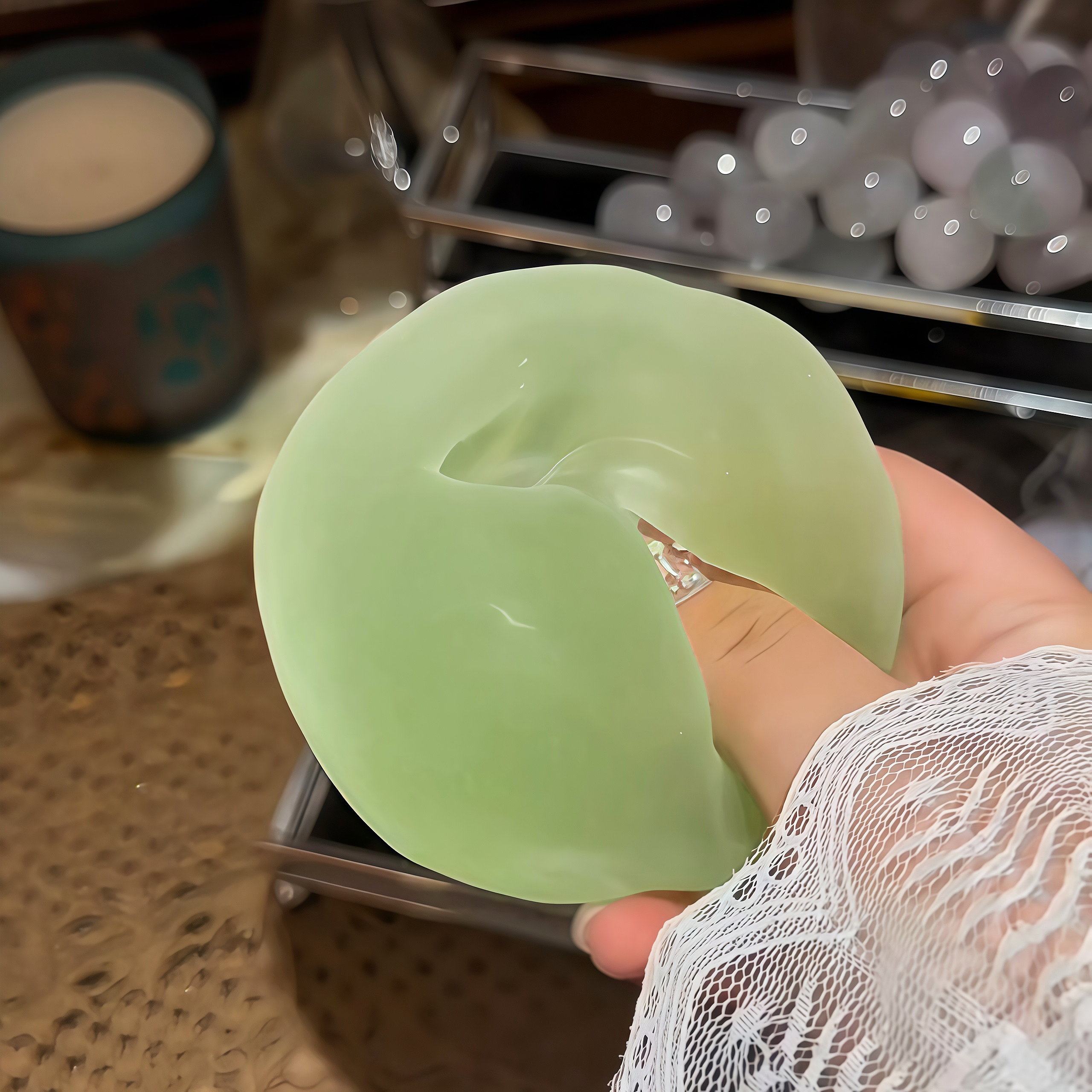 解压捏捏小玩具椰子油手作球麦芽糖上班摸鱼神器透明球无毒挤压球