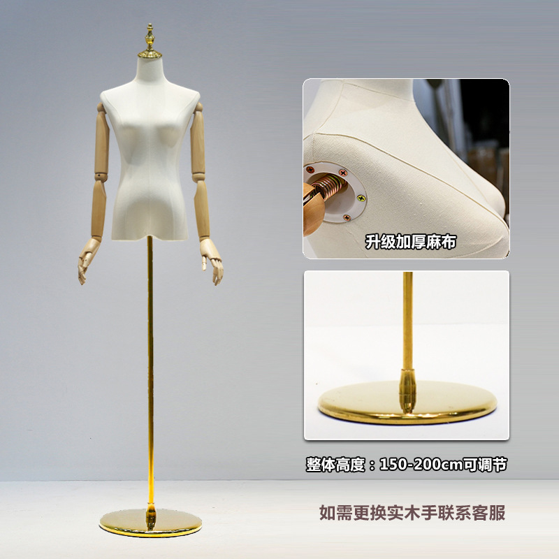 Mano de madera de lino grueso malla roja oro disco grueso