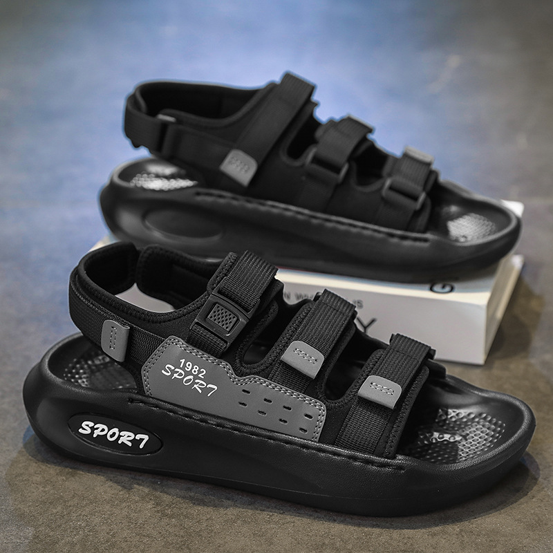Sandalias transfronterizas para hombre 2025 verano al aire libre antideslizante casual suela suave resistente al desgaste para conducir zapatillas de playa de doble uso al por mayor