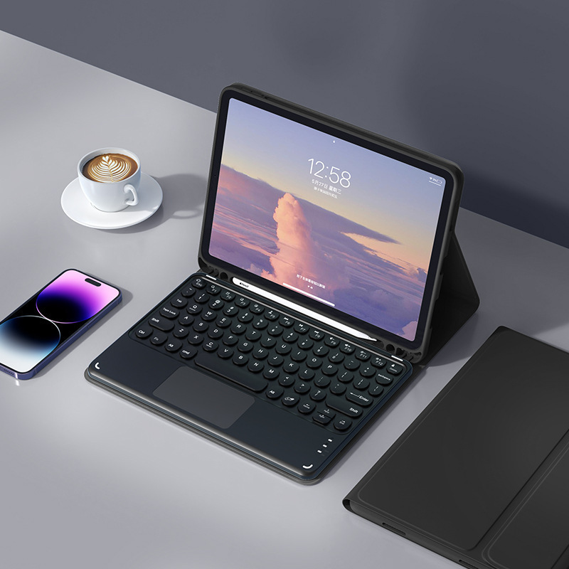 适用iPad十代10.9触控蓝牙键盘皮套pro12.9带笔槽圆帽妙控保护套|undefined