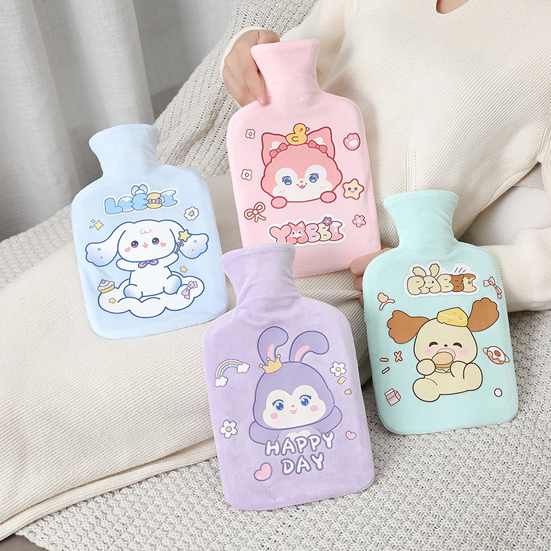 New plush cute cartoon rubber hot water bag water injection household hot water bag thickened explosion-proof leak-proof in stock wholesale New plush cute cartoon rubber hot water bag water injection household hot water bag thickened explosion-proof leak-proof in stock wholesale