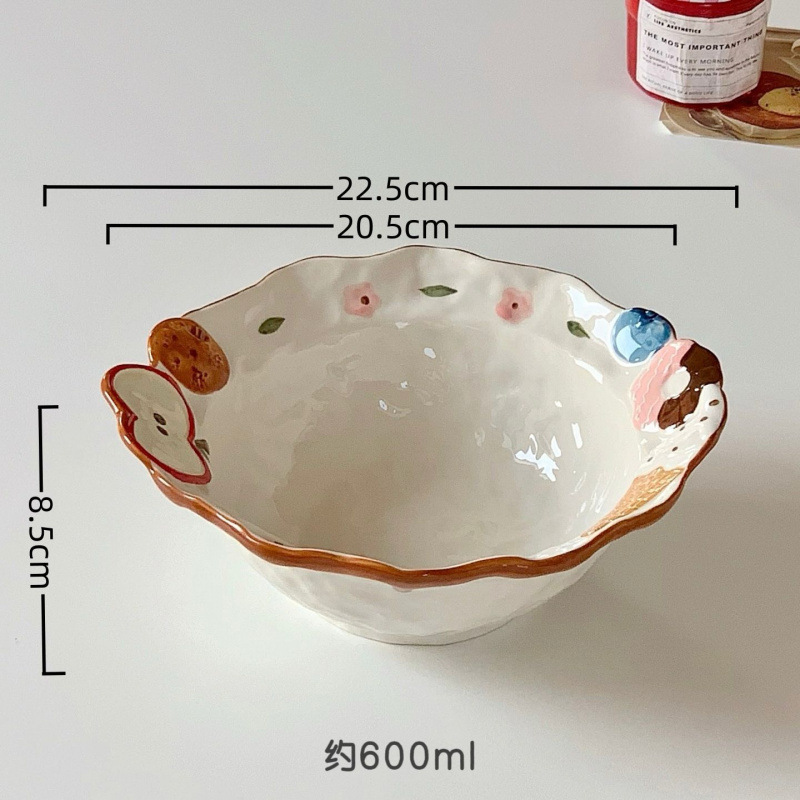 网红海派甜心陶瓷餐具手绘釉下彩米饭碗少女高颜值沙拉碗汤碗面碗|undefined
