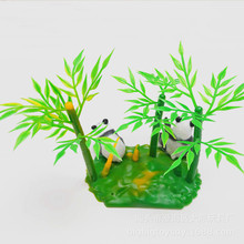12CM高仿真三株竹树模型植物竹子塑料假树沙盘绿植儿童动物玩具摆