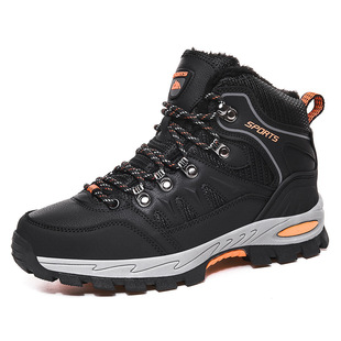 Men's snow boots winter new high-top fleece-lined warm outdoor hiking shoes Korean couple plus size cotton shoes wholesale