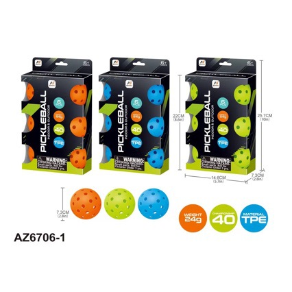 New cross-border perforated ball 74mm mesh bag plastic pickleball hockey gift box for indoor and outdoor use