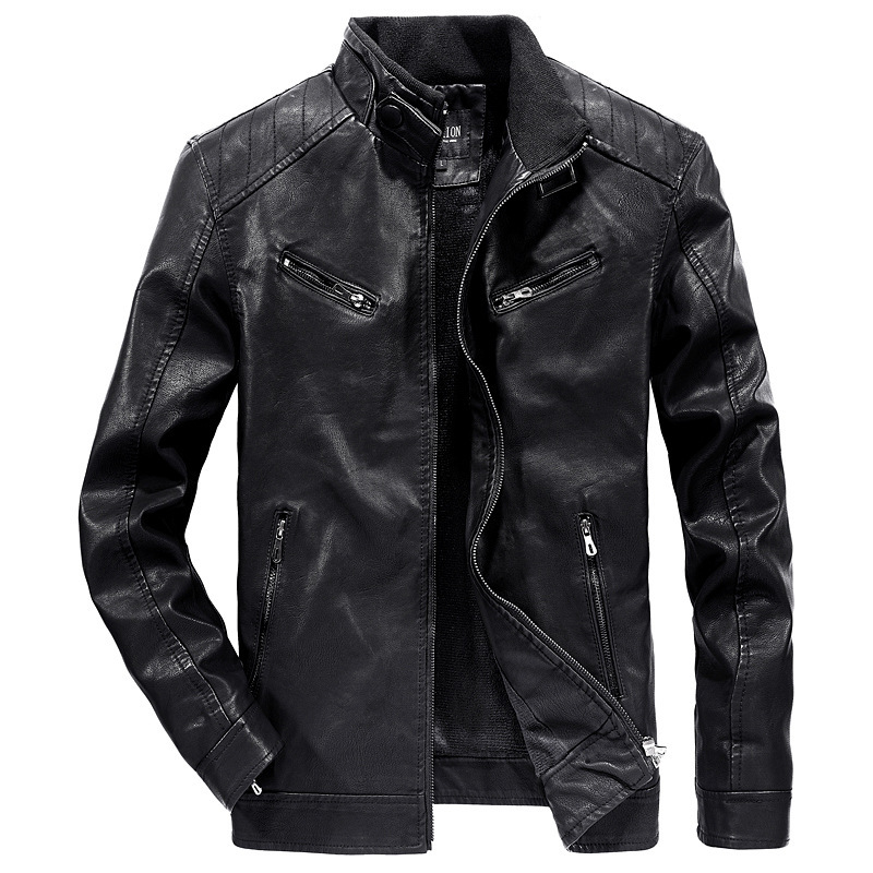 Abbigliamento maschile Abbigliamento in pelle per giovani uomini Moda Tempo libero Motociclista Abbigliamento in pelle PU Giacca in pelle sottile da uomo Cappotto da uomo Tendenza_voghion.com