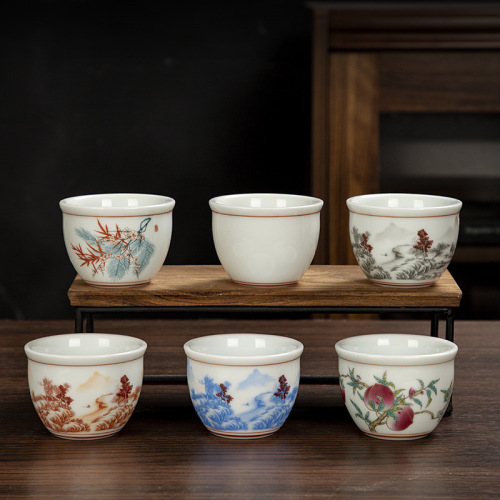 Yingqing white porcelain gongfu tea set cover bowl, public cup, large tea bowl, host cup, household tea drinking single cup tea sea