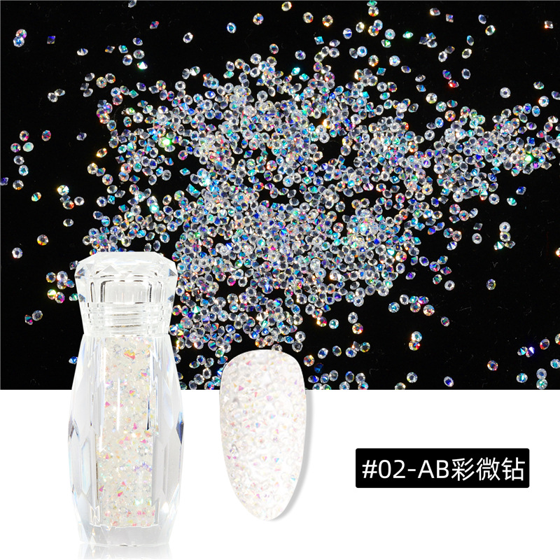 Exclusiva transfronteriza para arte de uñas, micro-diamantes, fantasía, cuentas de mago, uñas, perlas adhesivas, microperlas transparentes, micro-diamantes, botellas en stock