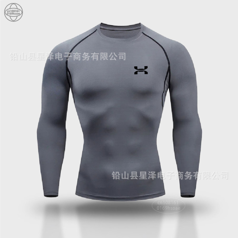 クロスボーダー運動レオタード男半袖tシャツ訓練服バスケットボールランニング高弾通気圧縮底速乾服|undefined