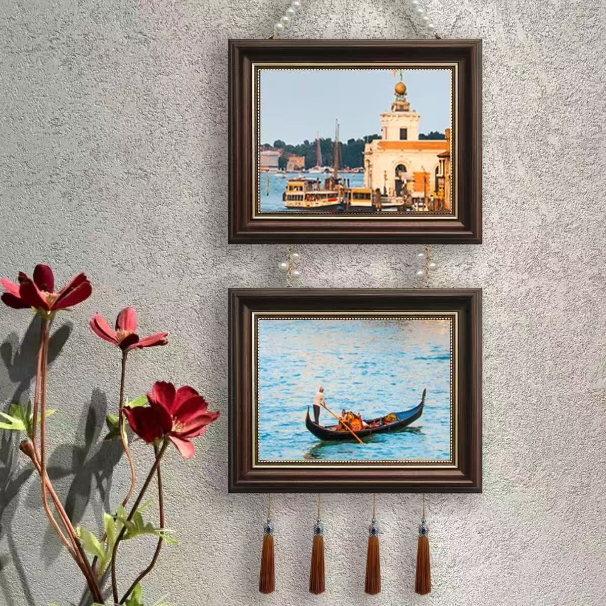 Landscape Decorative Painting Sofa Background Wall Hanging Abstract Healing Style Art Oil Painting Living Room Bedroom Fashion Mural