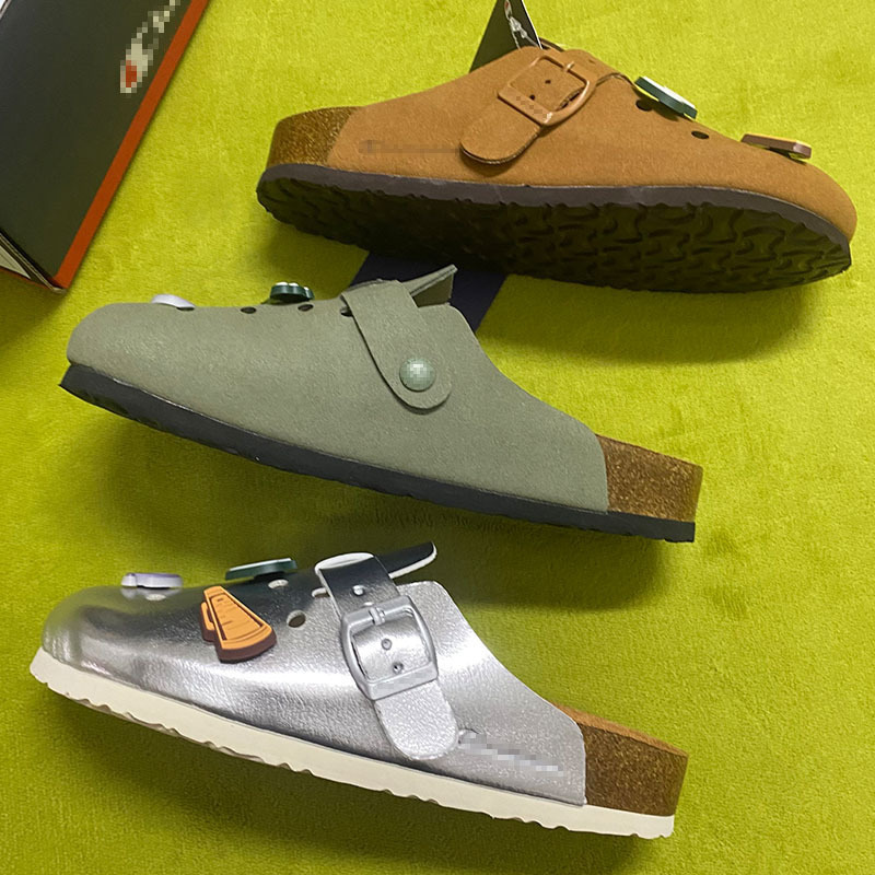 Genuine Leather Champion Toe-Toe Shoes 2025 New Style Slip-On Versatile Breathable Clogs Personalized Comfortable Flats Shoes