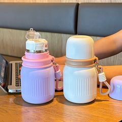 保温杯女生高颜值316不锈钢吸管杯2025新款户外便携水杯茶水分离