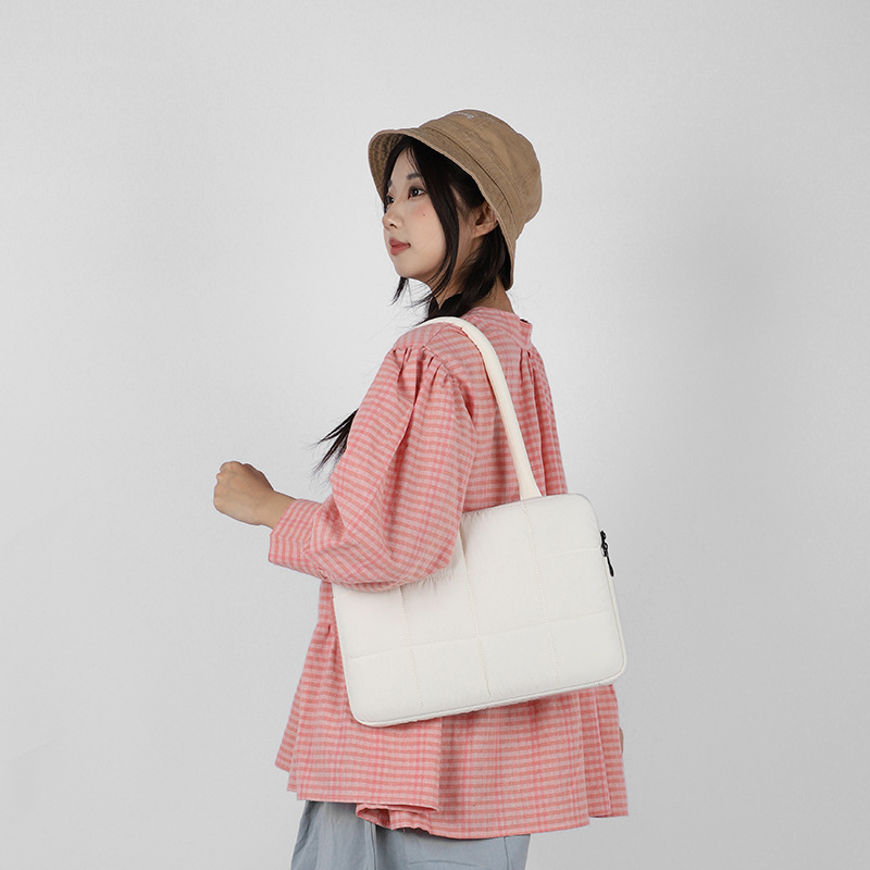 New Korean-Style Laptop Bag 14inch 15inch for Women, Stylish Shockproof Notebook Bag, Trendy Document Briefcase
