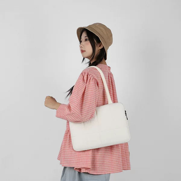 New Korean-Style Laptop Bag 14inch 15inch for Women, Stylish Shockproof Notebook Bag, Trendy Document Briefcase