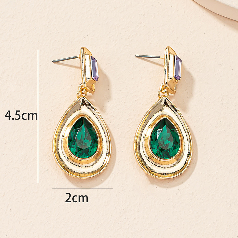 Gold Water Drop Diamond Creative Simple Fashion Alloy Earrings display picture 4