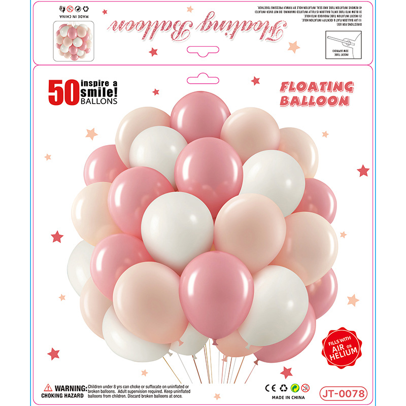 50Pcs set de globos transfronterizos al por mayor matte decoración de cumpleaños escena de decoración de la fiesta artículos de vestuario de alta calidad