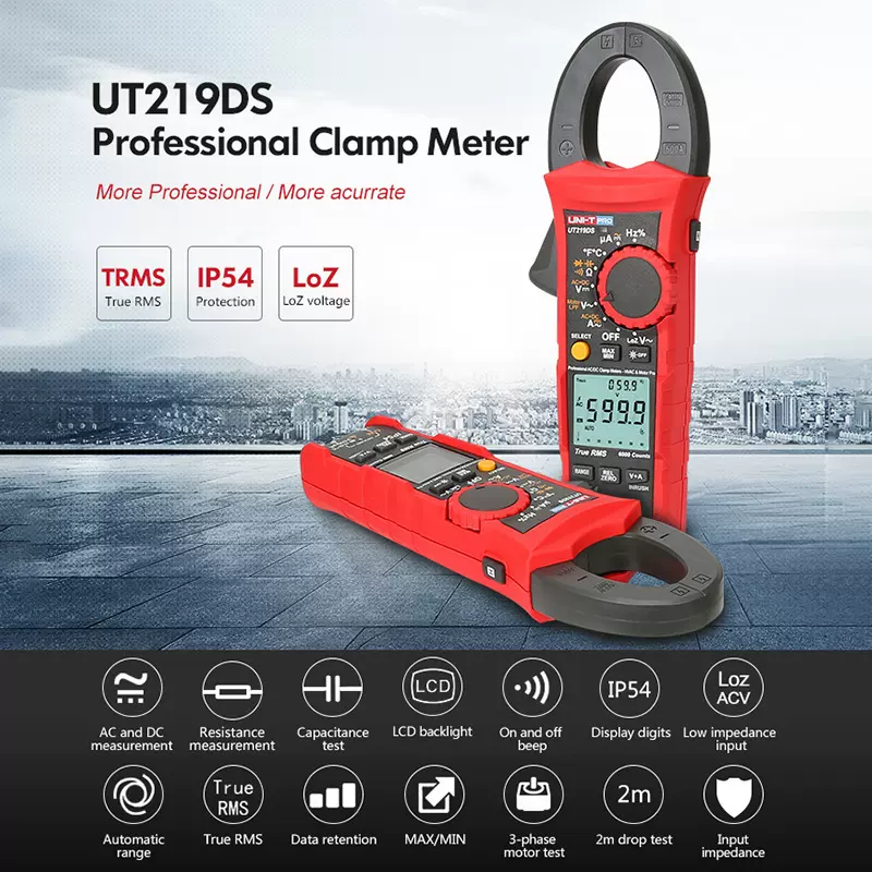 优利德UT219DS/UT219E/UT219M高精度真有效值钳形电流表工业跨境