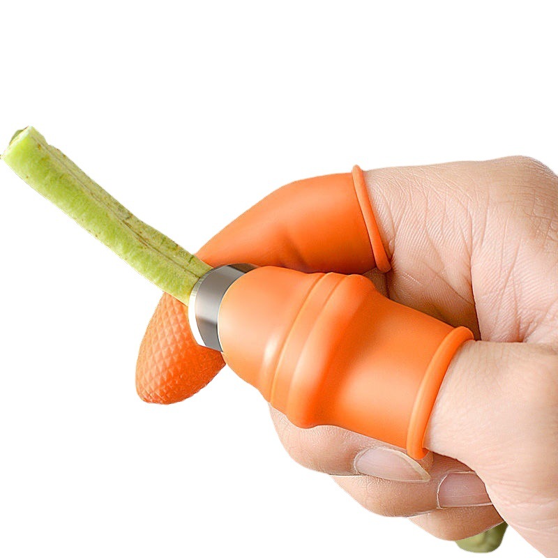 Dedo manga protectora selector de vegetales cocina frijol Bud selección de la hoja hueco cuchillo de dedo vegetal hoja de patata dulce pimienta suministros de soja