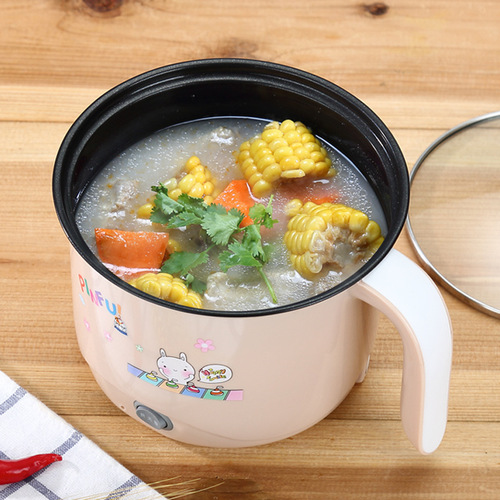 Cartoon Single Handle Multi-functional Non-stick Smart Student Dormitory Home Electric Hot Pot Mini Steamer Single or Dual Person Electric Cooker