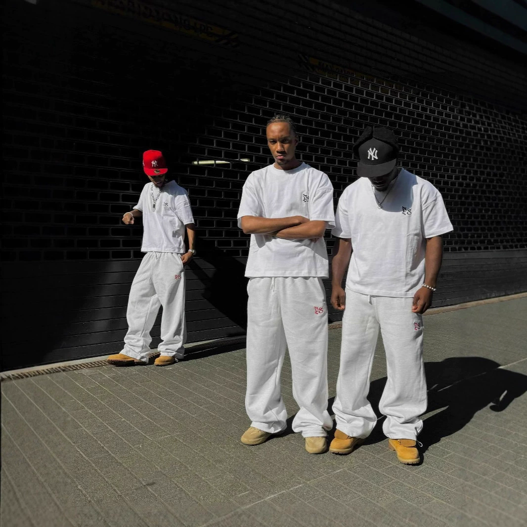 2025 простой стиль шитые повседневные брюки американские уличные шнуровки с эластичной талией прямые новые брюки