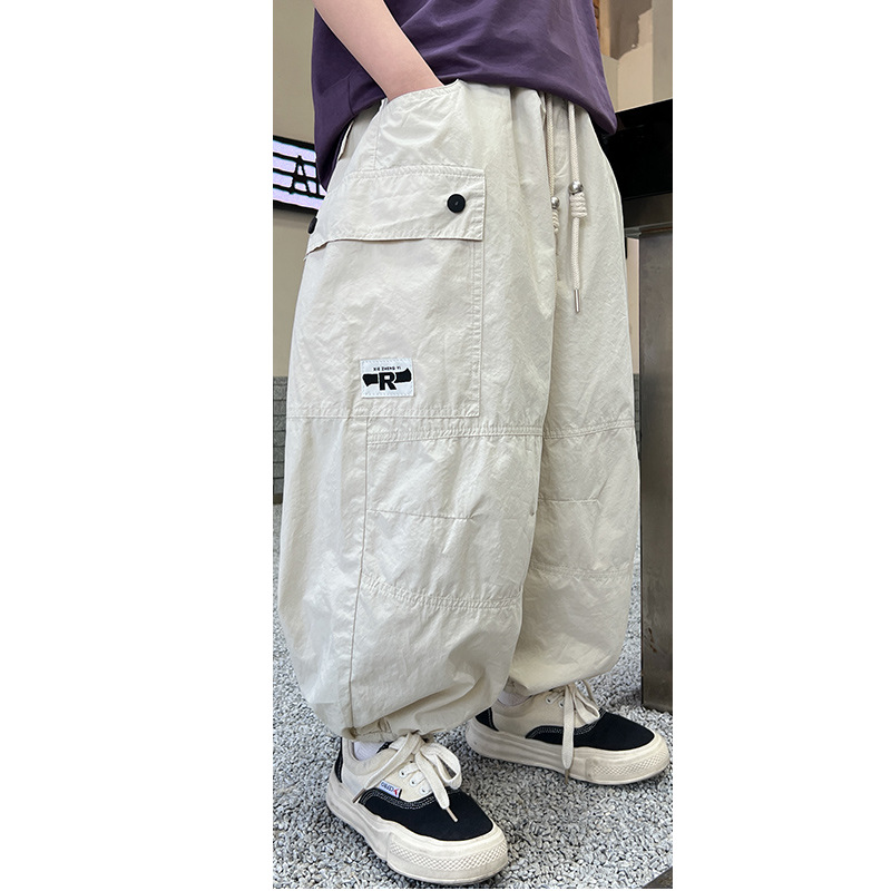 Pi Shuai Pojkar Tunna 2024 Nya Myggsäkra Mellanstorlekar Stora Barn Sommararbetsbyxor Trendiga_voghion.com