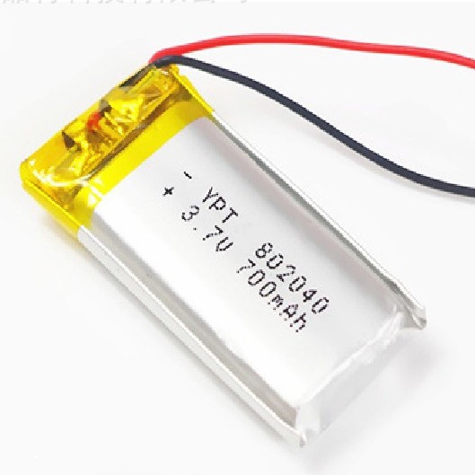 802040聚合物锂电池650mah3.7V厂家现货A品蓝牙耳机LED灯可充电