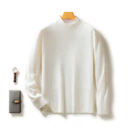 薄款精纺半高领羊毛衫男士毛衣针织打底衫24春秋季新款大码抗起球