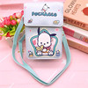 Cute cartoon one-shoulder bag, card holder, polyurethane shoulder bag, organizer bag