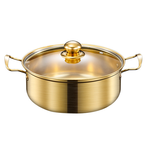 Stainless steel Korean seafood soup pot, thick-fried noodle small milk pot induction cooker, mini pot, dropshipping