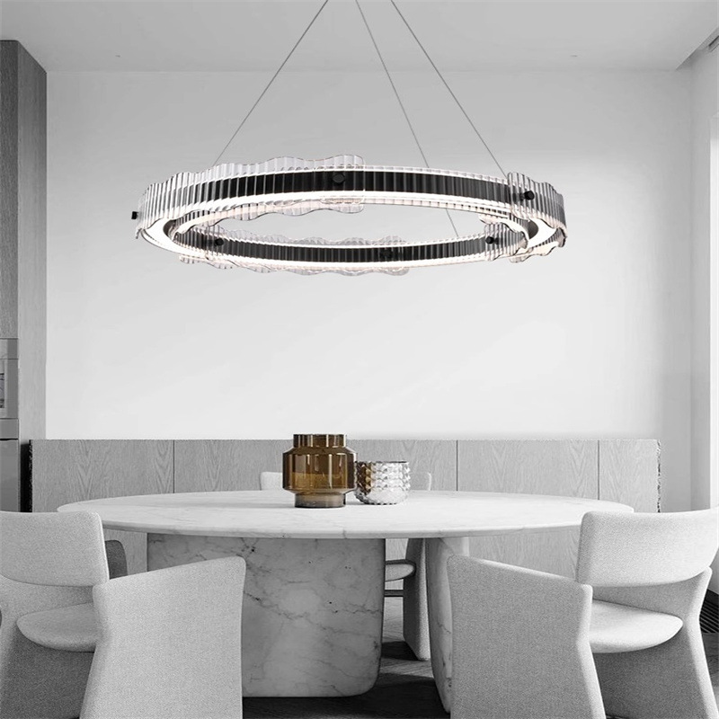 Lámpara principal de sala de estar italiana moderna simple candelabro dormitorio comedor lámpara de vidrio lujosa dormitorio candelabro de sala de estar