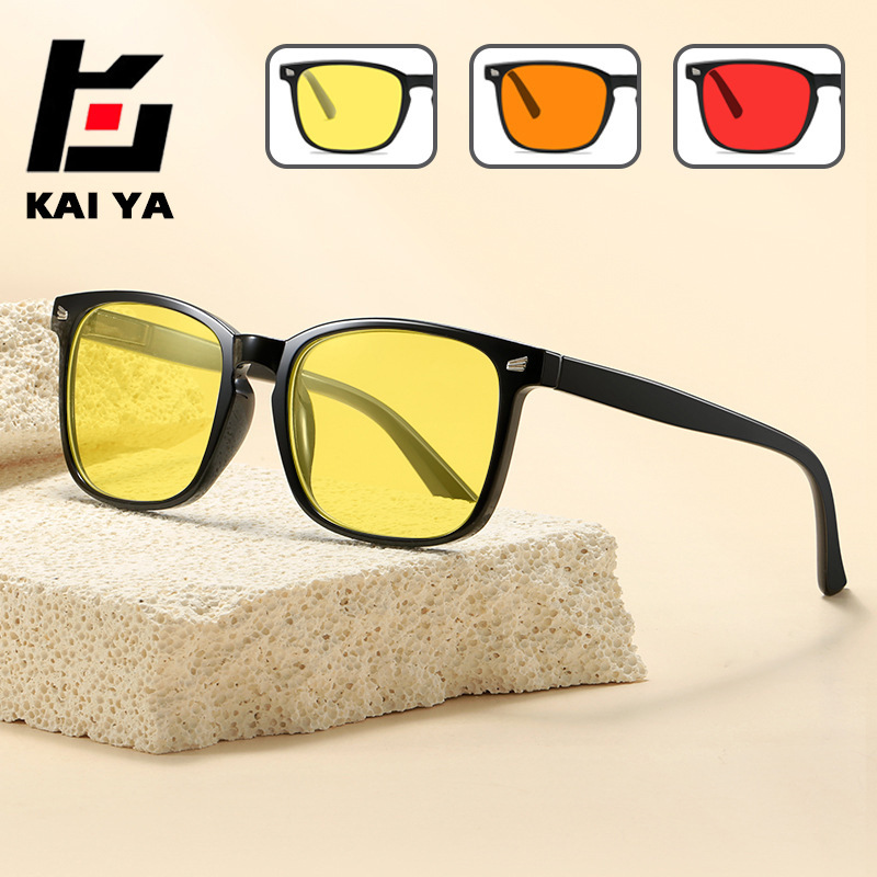 Cross-border retro night vision anti-blue light yellow men's and women's mobile phone flat lens computer competitive game eye protection glasses Cross-border retro night vision anti-blue light yellow men's and women's mobile phone flat lens computer competitive game eye protection glasses