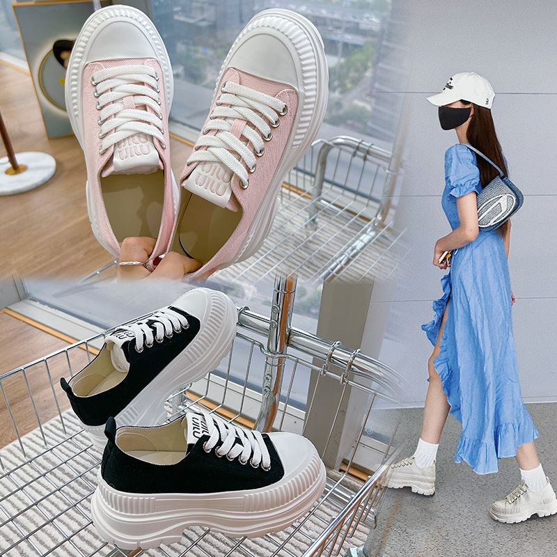 Foam-Soled Canvas Shoes 2026 Summer Women's Shoes New Fashion Thick-Soled Shoes Casual Versatile Height-Increasing Shoes for Women Foam-Soled Canvas Shoes 2026 Summer Women's Shoes New Fashion Thick-Soled Shoes Casual Versatile Height-Increasing Shoes for Women
